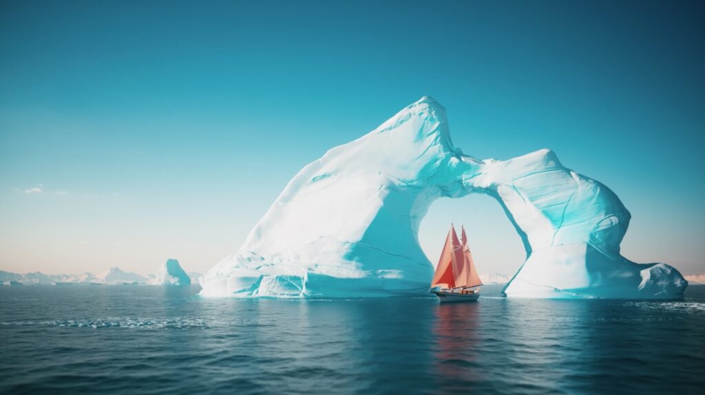 Eisberg App Bild mit Segelschiff Screenshot reduz