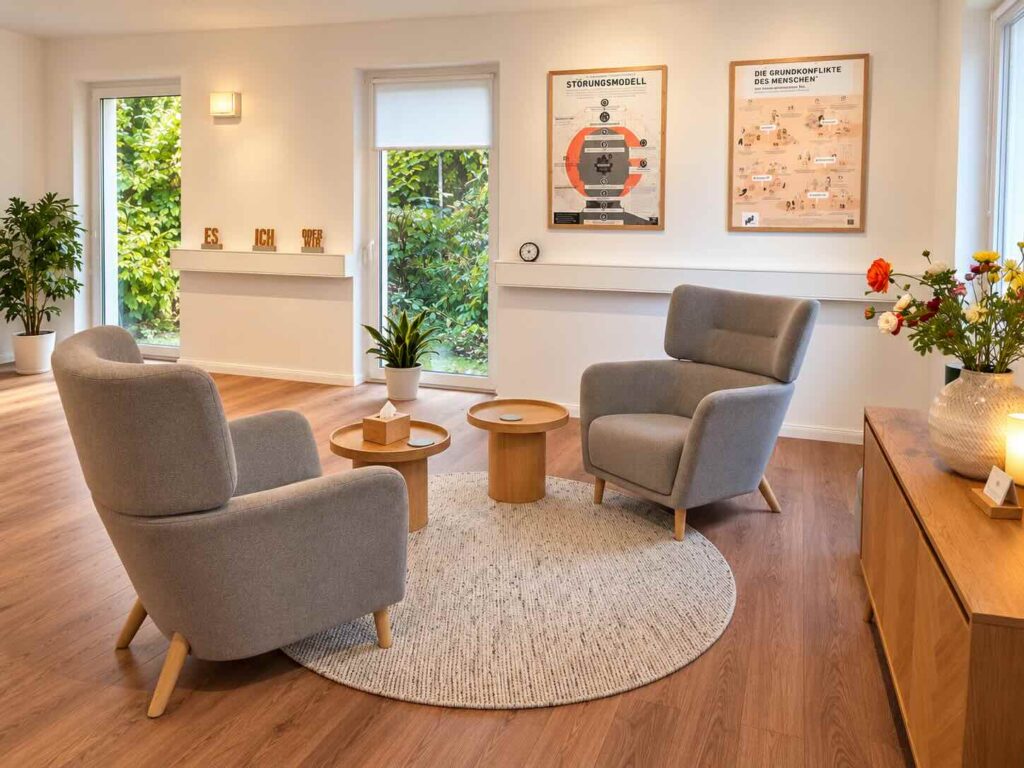 Therapie von Türe (optimiert) red Ein unterzuvermietener Therapie oder Coaching Raum, hell, in Düsseldorf -Vennhausen
